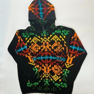 Artesanias Tuntaquimba Handmade Wool Sweater Hoodie Zip Jacket